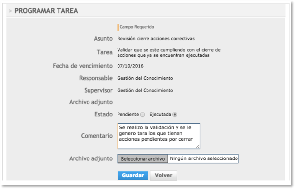 menú programar tarea