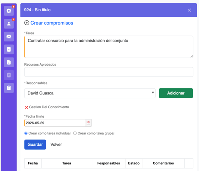 compromisos actas