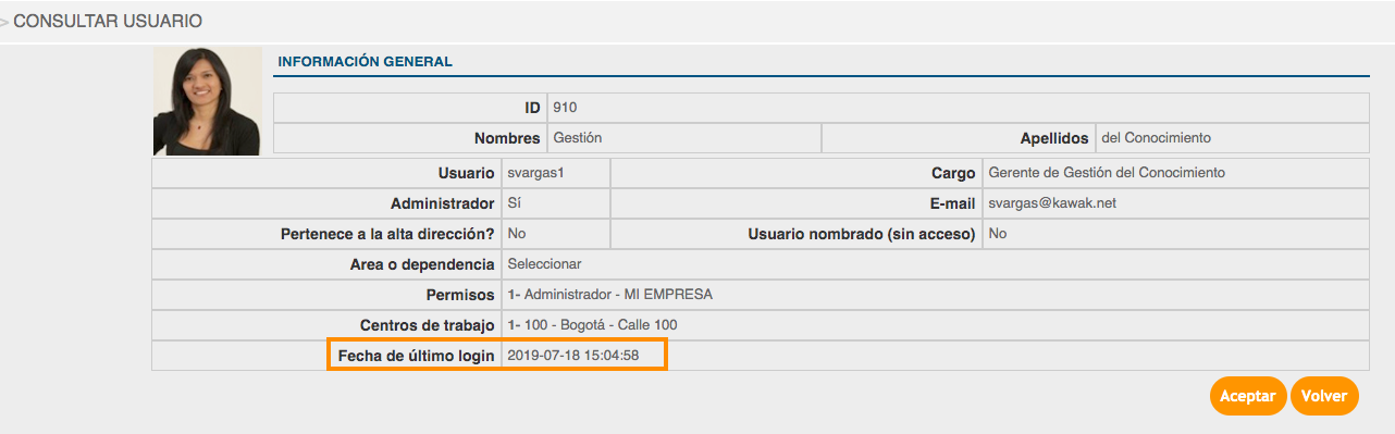 Consulta El último Login O Ingreso De Un Usuario Al Software Y Sus ...